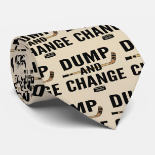 Dump and Change Hockey on beige Neck Tie