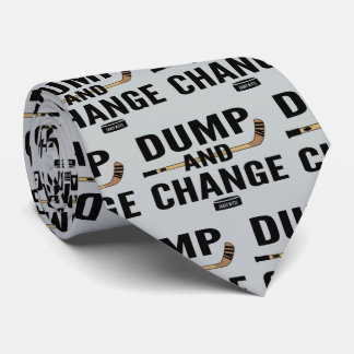 Dump and Change Hockey on silver gray Neck Tie
