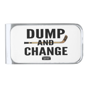 Dump and Change Hockey Silver Finish Money Clip
