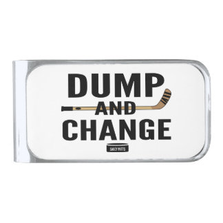 Dump and Change Hockey Silver Finish Money Clip