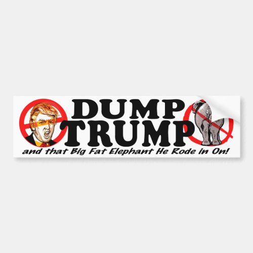 Dump Donald Trump 2016 Bumper Sticker