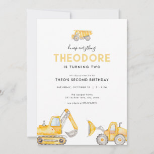 Dump Everything Construction Birthday Invitations