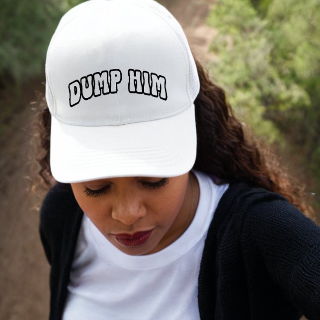 Dump Him Anti Valentine's Day Funny Retro Breakup Trucker Hat (retro dump him trucker hat
)