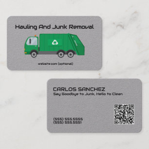 Dump Trailer Hauling And Junk Removal QR Business Card