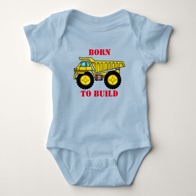 Dump Truck Baby Jersey Bodysuit (Front)