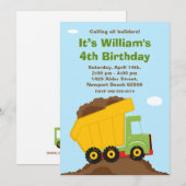 Dump Truck Birthday Party Invitation | Zazzle