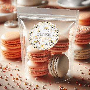 Dump Truck Boy Birthday Party Classic Round Sticker