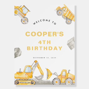 Dump Truck Boy Construction Truck Birthday Welcome Foam Board