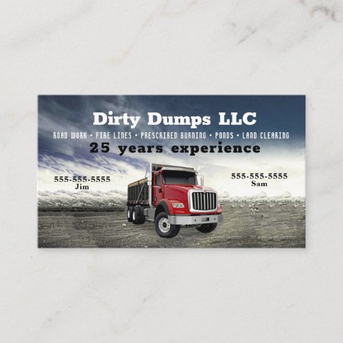 Dump Truck Business Card