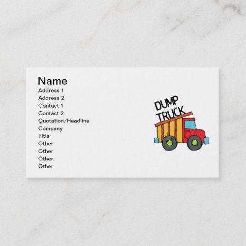 Dump Truck Business Card