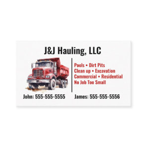 Dump Truck Business Card