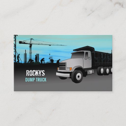Customizable Dump Truck Business Cards