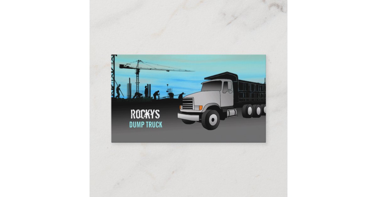 Dump Truck Business Cards Zazzle