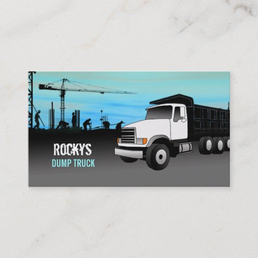 Customizable Dump Truck Business Cards