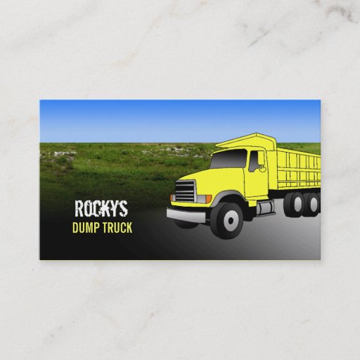 Customizable Dump Truck Business Cards