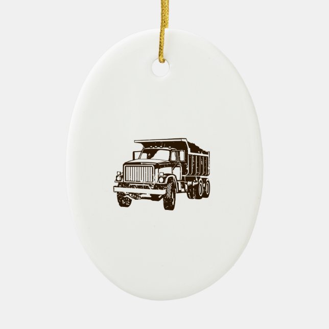 Dump Truck Ceramic Ornament (Front)