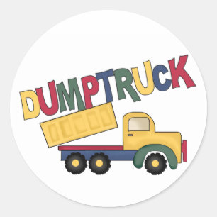 Dump Truck Classic Round Sticker