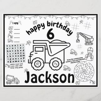 Dump Truck coloring sheet, truck activity sheet