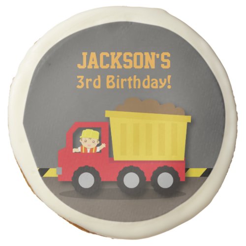 Dump Truck Construction Birthday Party Treats Sugar Cookie
