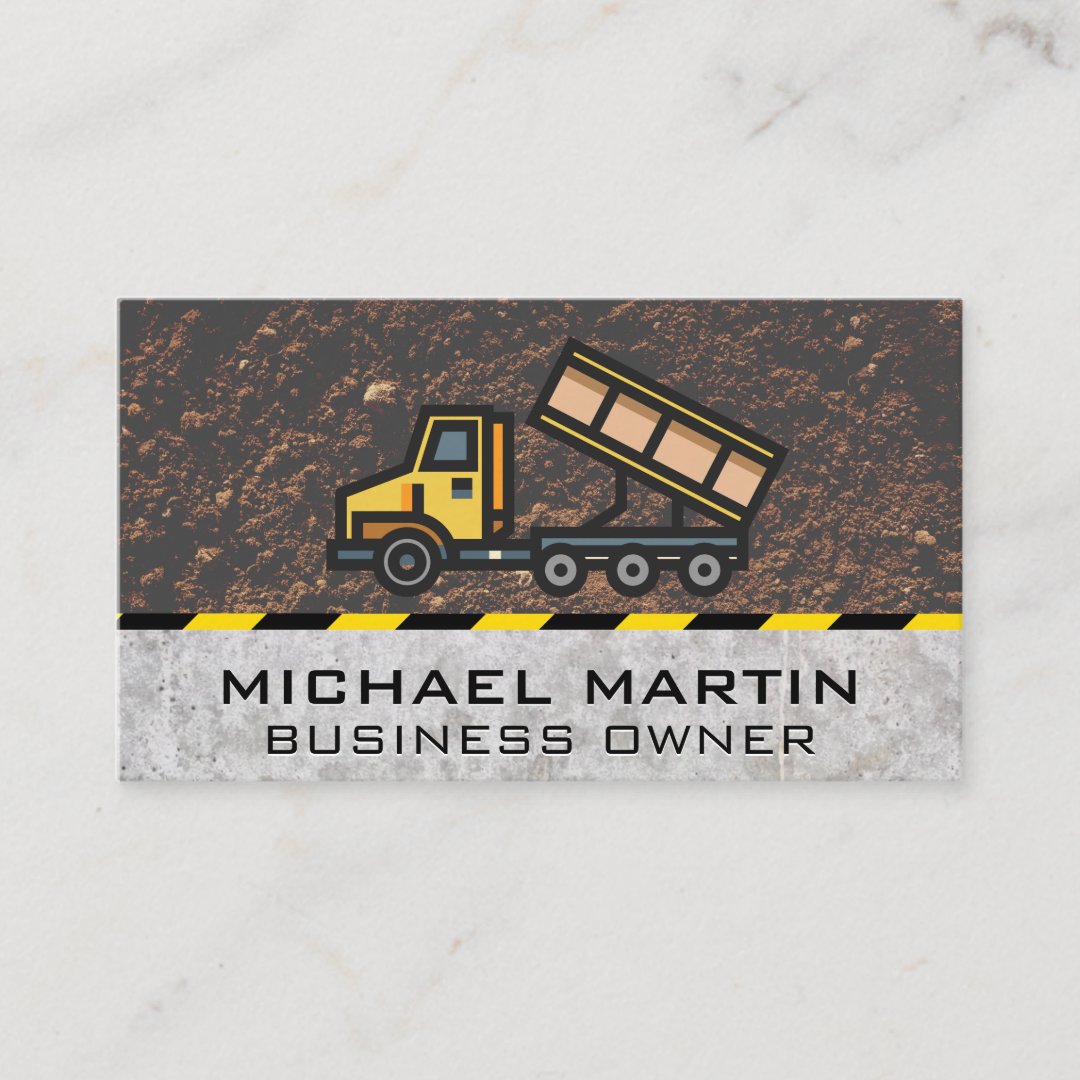 Dump Truck Construction Business Card Zazzle