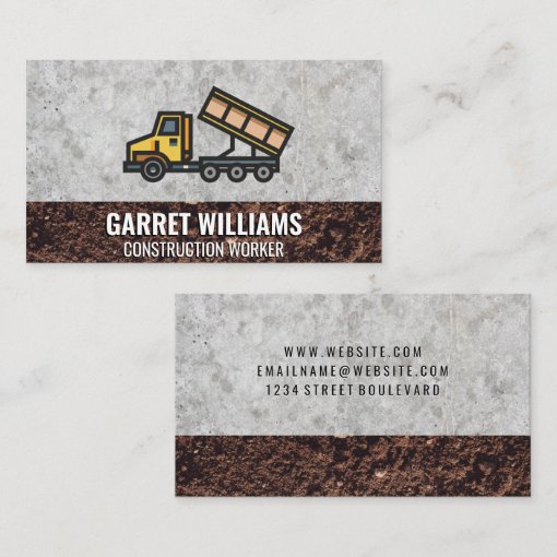Dump Truck Construction Business Card Zazzle