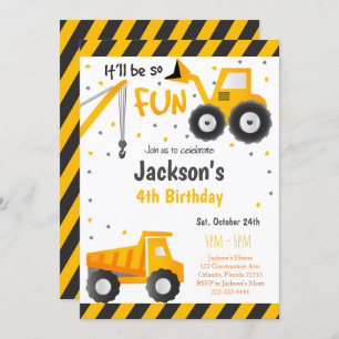 Dump Truck Construction Invitation