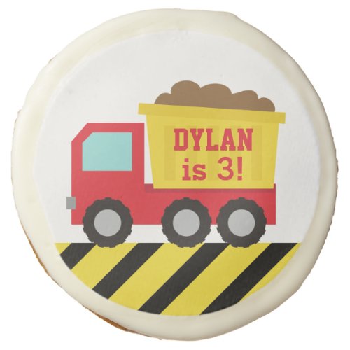 Dump Truck Construction Kids Birthday Party Sugar Cookie