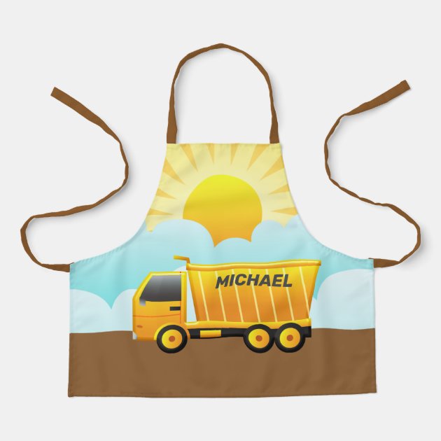 Dump Truck Construction Theme Kids Apron Zazzle