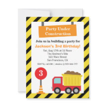 Dump Truck Construction Theme kids Birthday Party