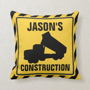 Dump Truck Construction Throw Pillow