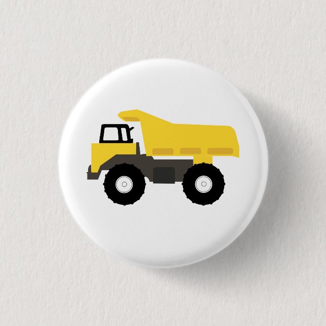 Dump Truck Construction Trucks Button (Front)