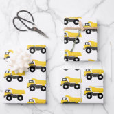 Watercolor Construction Vehicles Wrapping Paper
