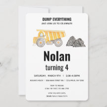 Dump Truck Construction Vehicle Birthday