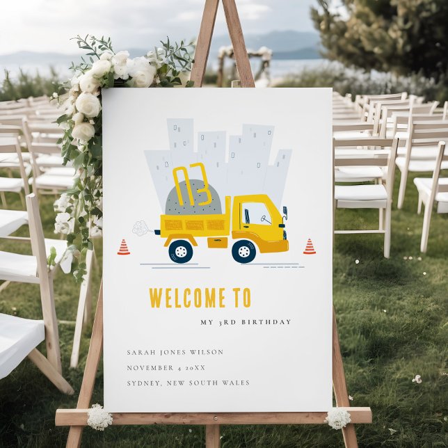 Dump Truck Construction Vehicle Birthday Welcome Foam Board (Creator Uploaded)