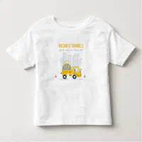 Dump Truck Construction Vehicle Kids Birthday Toddler T-shirt | Zazzle
