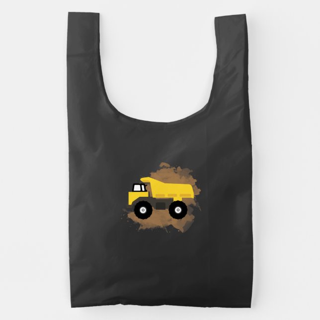Dump Truck Construction Vehicle Mud Reusable Bag (Front)