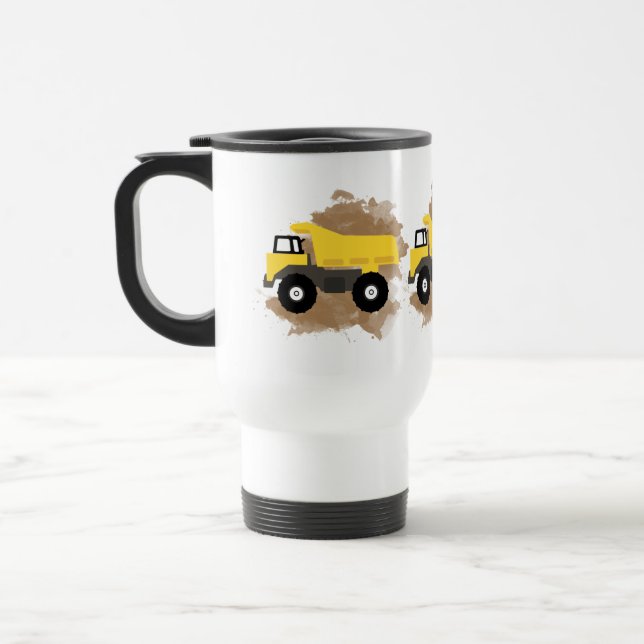 Dump Truck Construction Vehicle Mud  Travel Mug (Left)