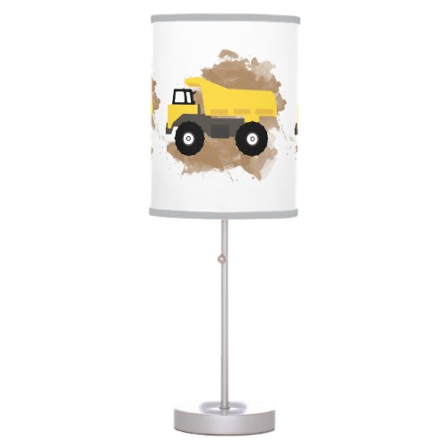 Dump Truck Construction Vehicle Mud Watercolor Table Lamp