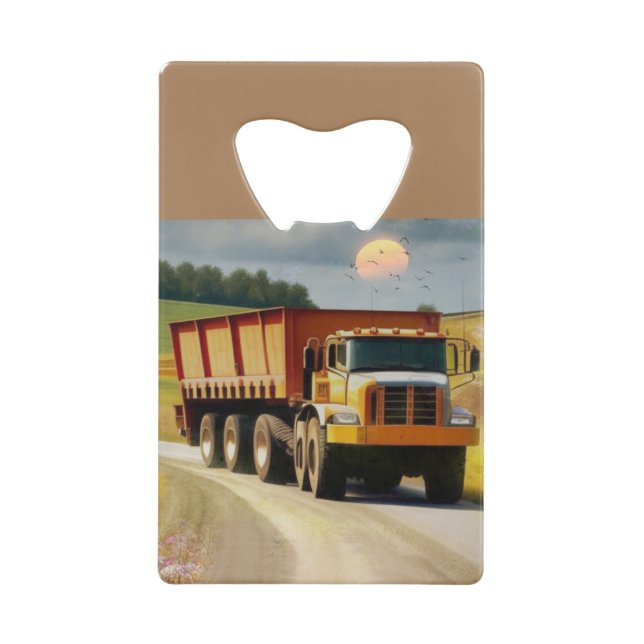 Dump Truck Credit Card Bottle Opener (Front)