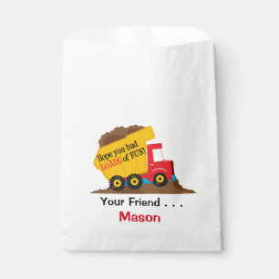 Dump Truck Favor or Party Bag