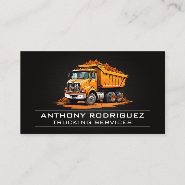 Dump Truck Hauling Raw Material Business Card (Front)