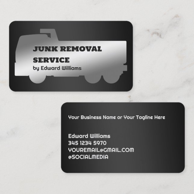 Dump Truck  Junk Removal Business Card (Front/Back)
