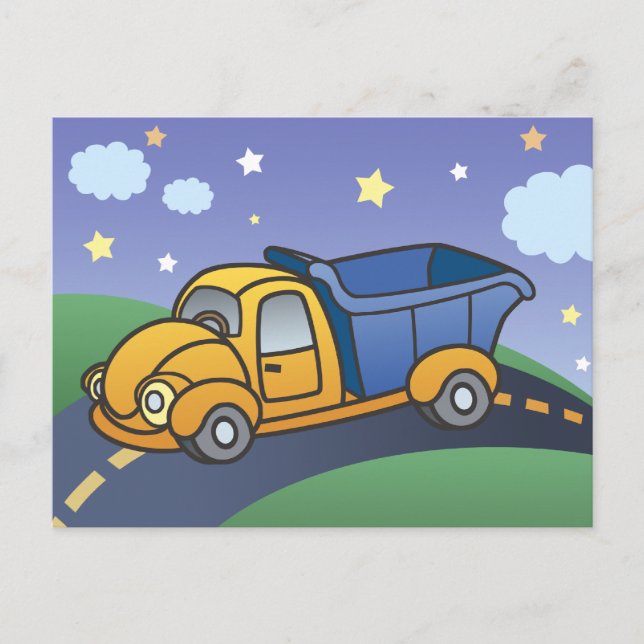 Dump Truck Kids Art Postcard (Front)