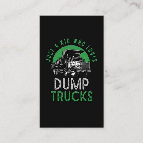 Dump Truck Kids Boys Recycling Truck Business Card