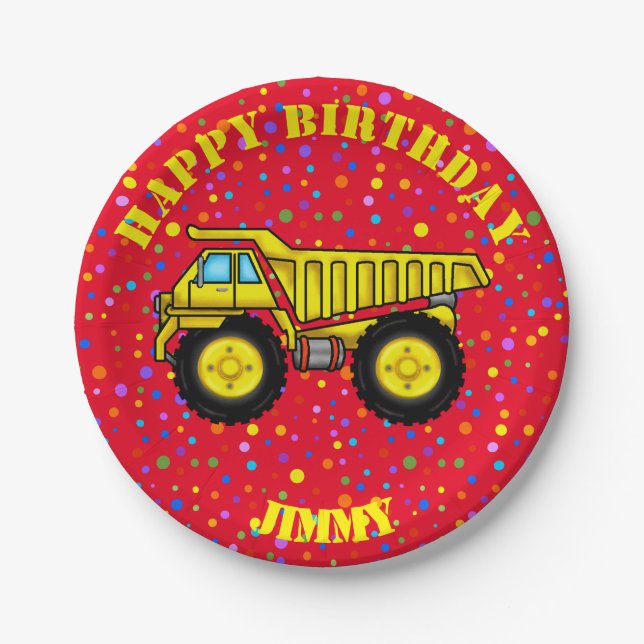 Dump Truck Paper Plates (Front)