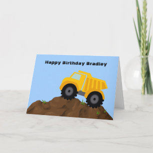 Dump Truck Personalized Birthday Card
