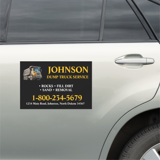 Dump Truck Service Car Magnet (In Situ)