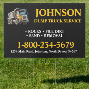Dump Truck Service Sign
