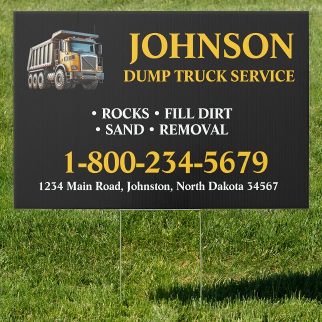 Dump Truck Service Sign (Insitu)