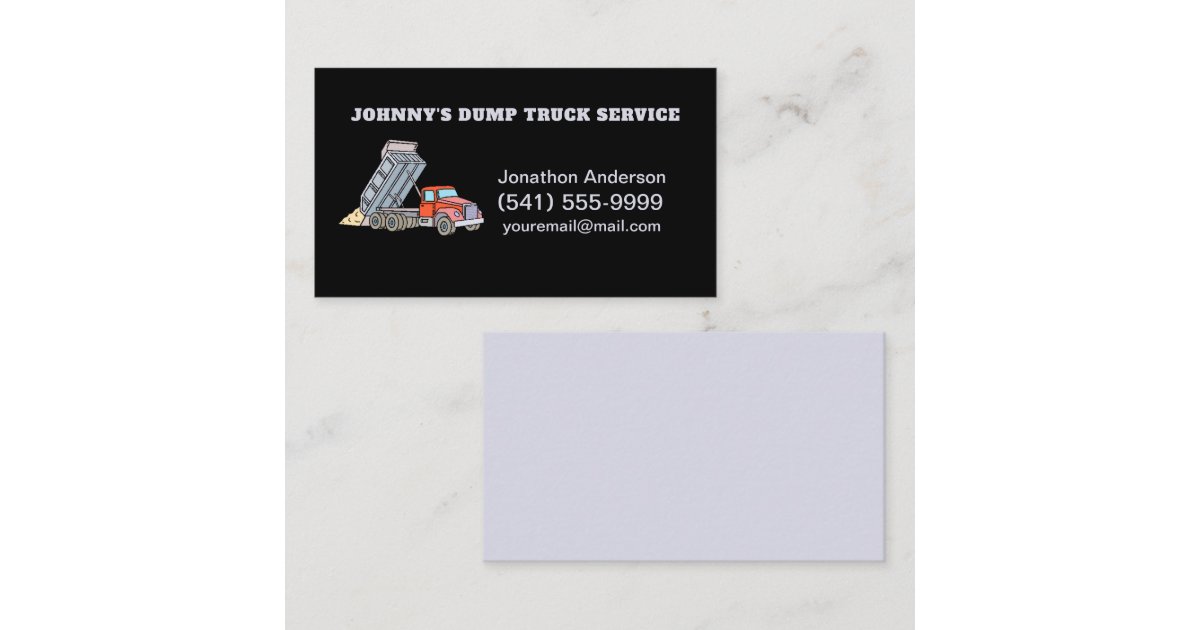 Dump Truck Services Business Card | Zazzle